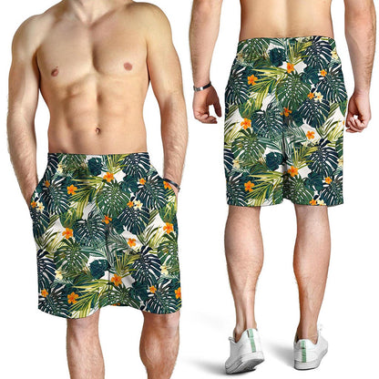 Summer Hawaiian Leaves Pattern Print Men's Shorts