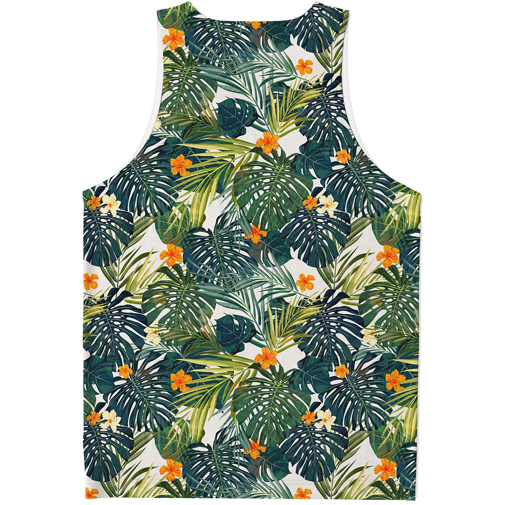 Summer Hawaiian Leaves Pattern Print Men's Tank Top