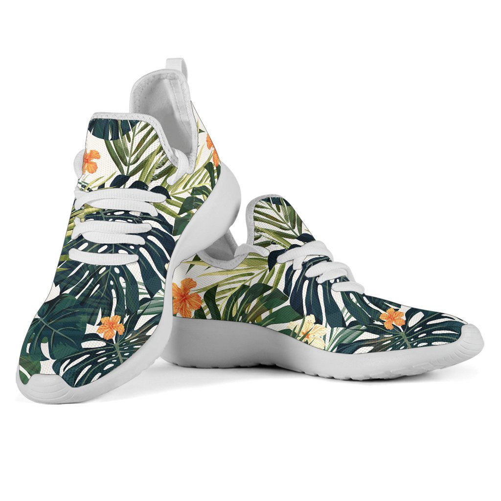 Summer Hawaiian Leaves Pattern Print Mesh Knit Shoes GearFrost