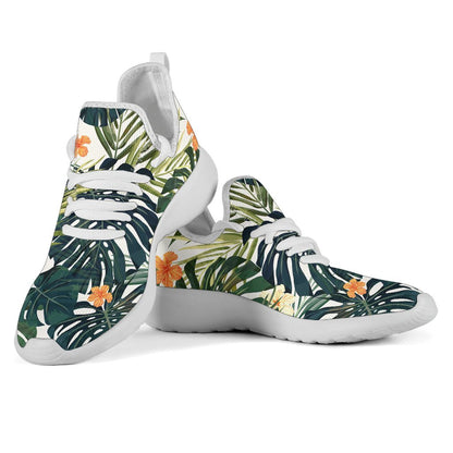 Summer Hawaiian Leaves Pattern Print Mesh Knit Shoes GearFrost