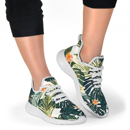 Summer Hawaiian Leaves Pattern Print Mesh Knit Shoes GearFrost