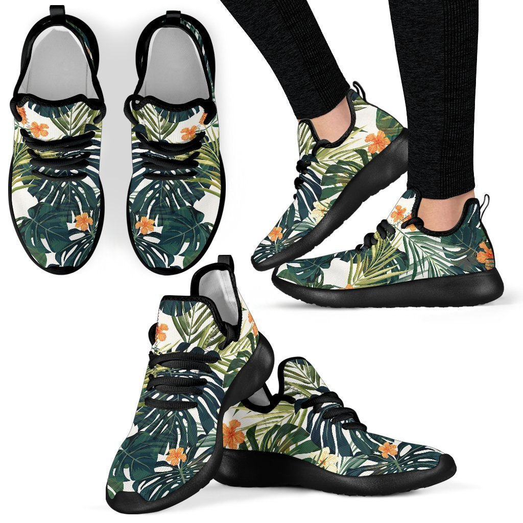 Summer Hawaiian Leaves Pattern Print Mesh Knit Shoes GearFrost