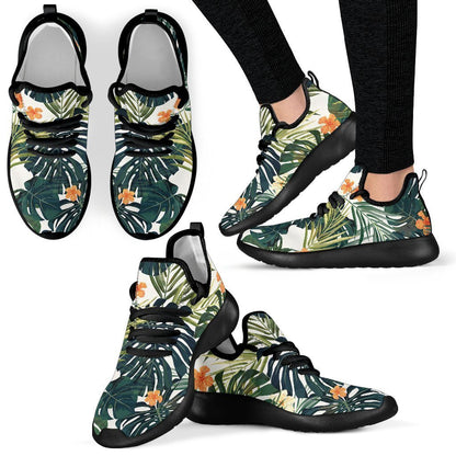Summer Hawaiian Leaves Pattern Print Mesh Knit Shoes GearFrost