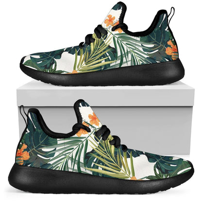 Summer Hawaiian Leaves Pattern Print Mesh Knit Shoes GearFrost