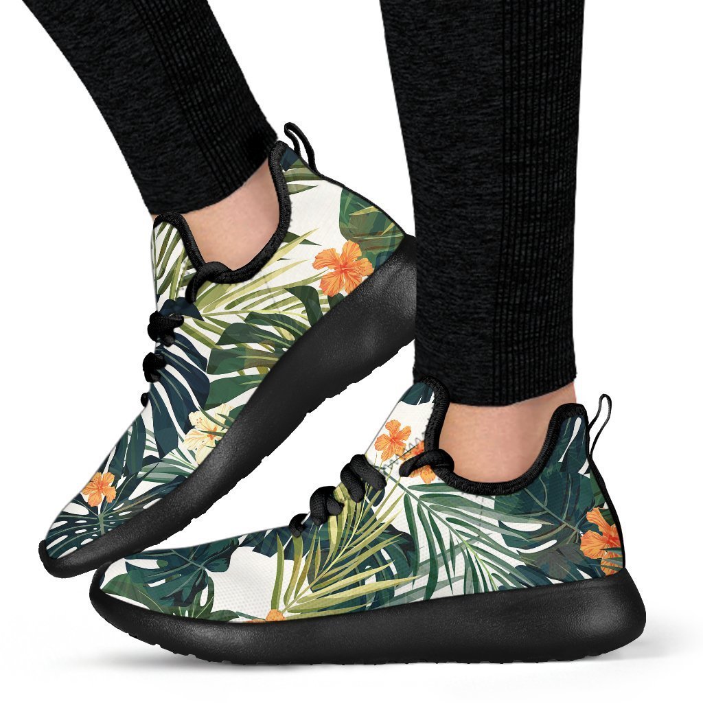 Summer Hawaiian Leaves Pattern Print Mesh Knit Shoes GearFrost