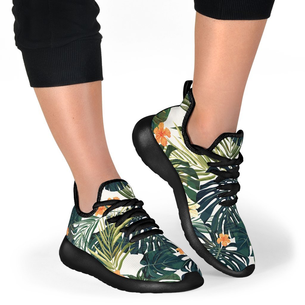 Summer Hawaiian Leaves Pattern Print Mesh Knit Shoes GearFrost