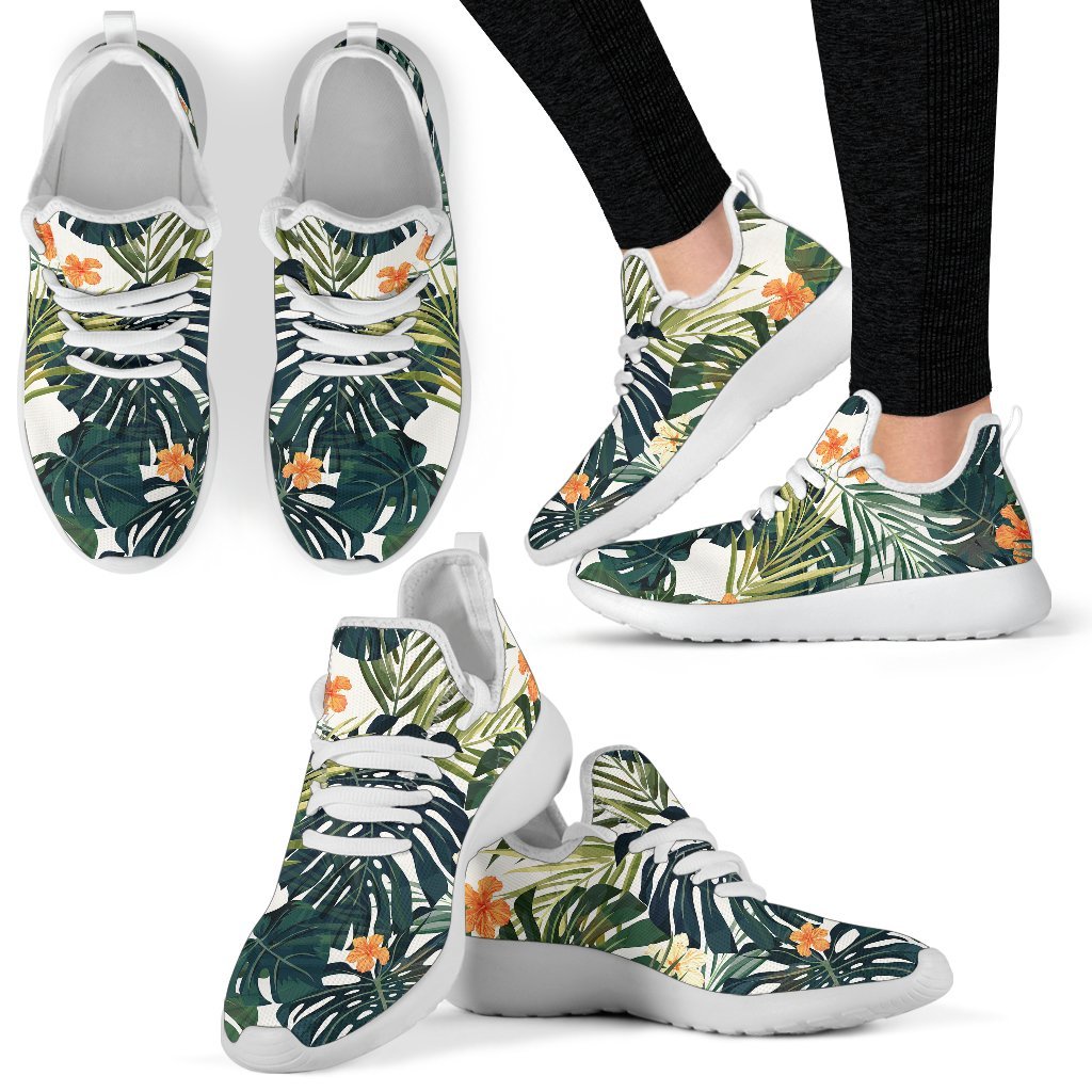 Summer Hawaiian Leaves Pattern Print Mesh Knit Shoes GearFrost