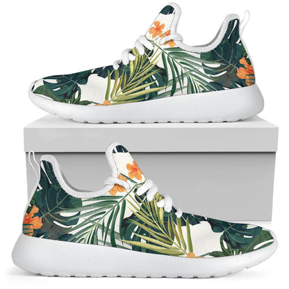 Summer Hawaiian Leaves Pattern Print Mesh Knit Shoes GearFrost