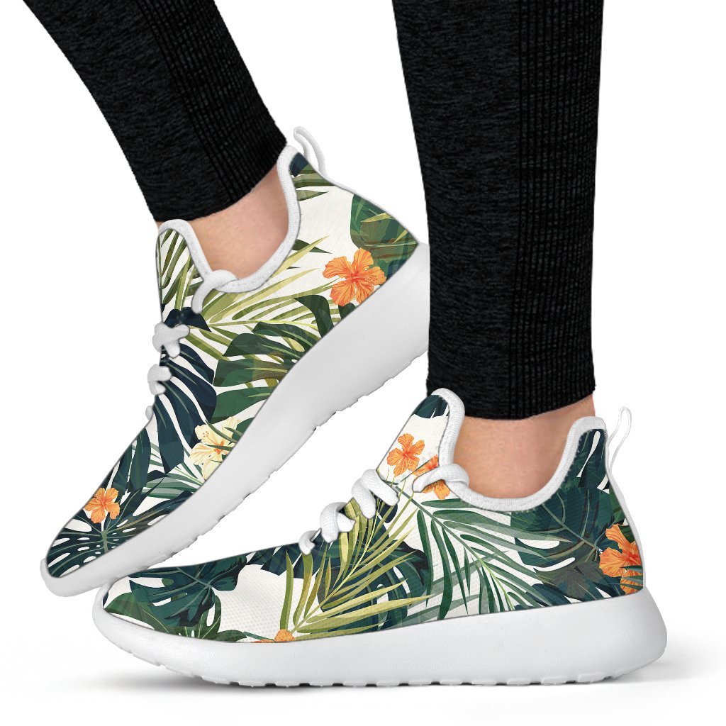 Summer Hawaiian Leaves Pattern Print Mesh Knit Shoes GearFrost