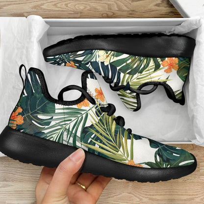Summer Hawaiian Leaves Pattern Print Mesh Knit Shoes GearFrost