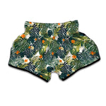 Summer Hawaiian Leaves Pattern Print Muay Thai Boxing Shorts