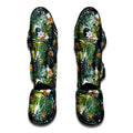 Summer Hawaiian Leaves Pattern Print Muay Thai Shin Guards