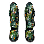 Summer Hawaiian Leaves Pattern Print Muay Thai Shin Guard