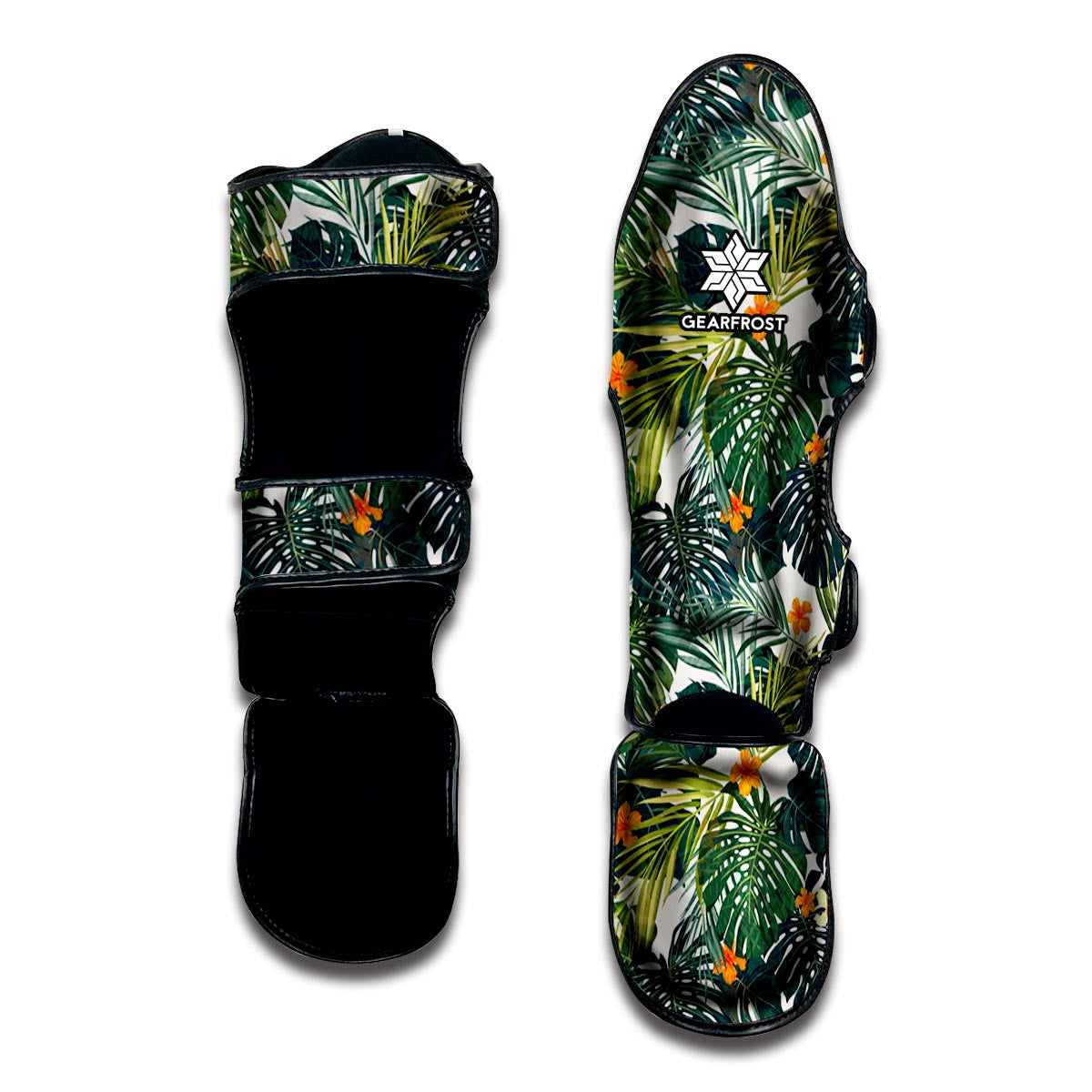Summer Hawaiian Leaves Pattern Print Muay Thai Shin Guard