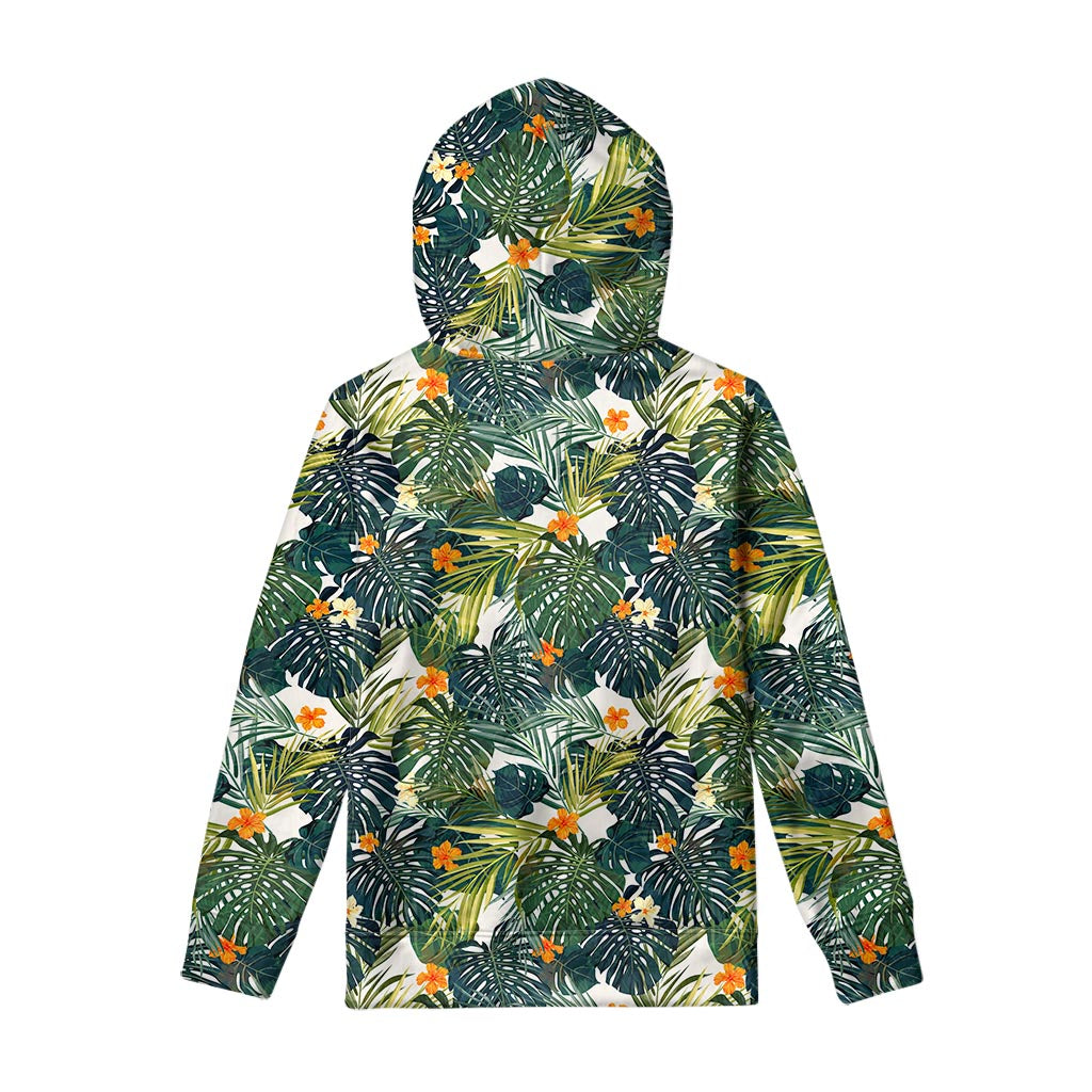 Summer Hawaiian Leaves Pattern Print Pullover Hoodie