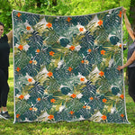 Summer Hawaiian Leaves Pattern Print Quilt