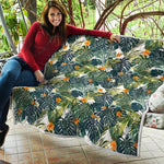 Summer Hawaiian Leaves Pattern Print Quilt