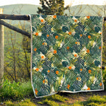 Summer Hawaiian Leaves Pattern Print Quilt
