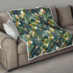 Summer Hawaiian Leaves Pattern Print Quilt