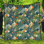 Summer Hawaiian Leaves Pattern Print Quilt