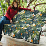 Summer Hawaiian Leaves Pattern Print Quilt