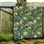 Summer Hawaiian Leaves Pattern Print Quilt