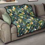Summer Hawaiian Leaves Pattern Print Quilt