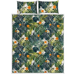 Summer Hawaiian Leaves Pattern Print Quilt Bed Set