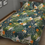 Summer Hawaiian Leaves Pattern Print Quilt Bed Set