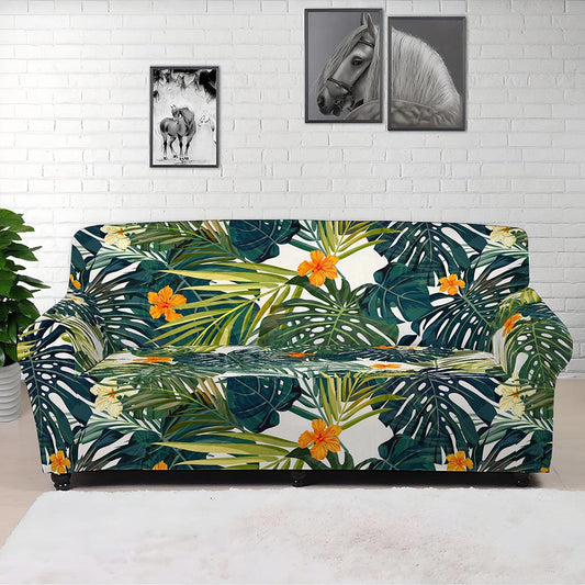 Summer Hawaiian Leaves Pattern Print Sofa Cover