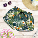 Summer Hawaiian Leaves Pattern Print Women's Shorts