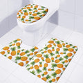 Summer Pineapple Pattern Print 3 Piece Bath Mat Set