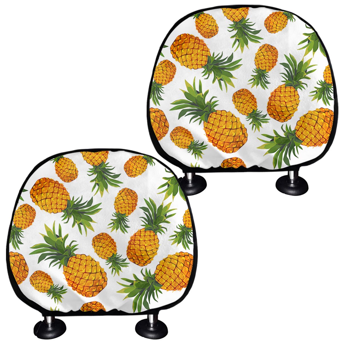 Summer Pineapple Pattern Print Car Headrest Covers