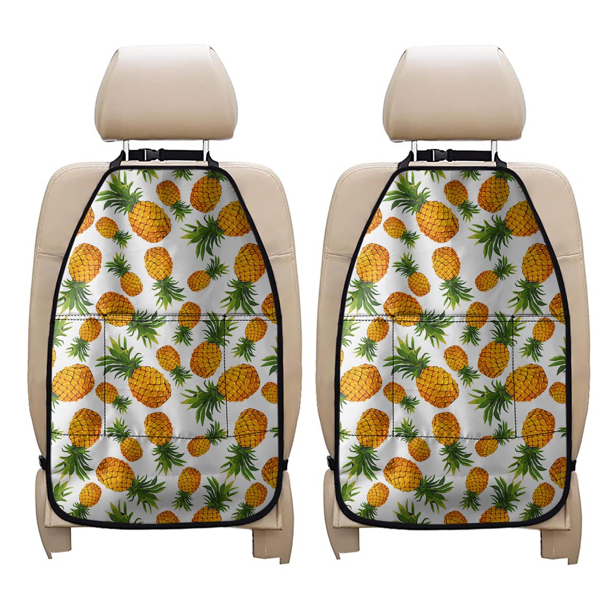Summer Pineapple Pattern Print Car Seat Organizers