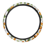 Summer Pineapple Pattern Print Car Steering Wheel Cover