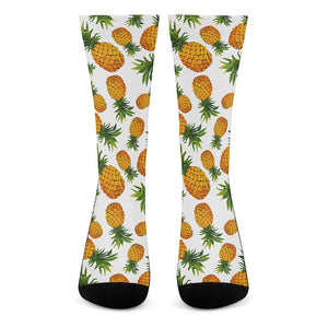 Summer Pineapple Pattern Print Crew Socks