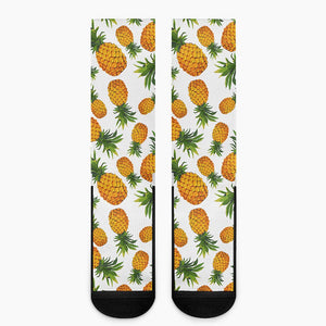 Summer Pineapple Pattern Print Crew Socks