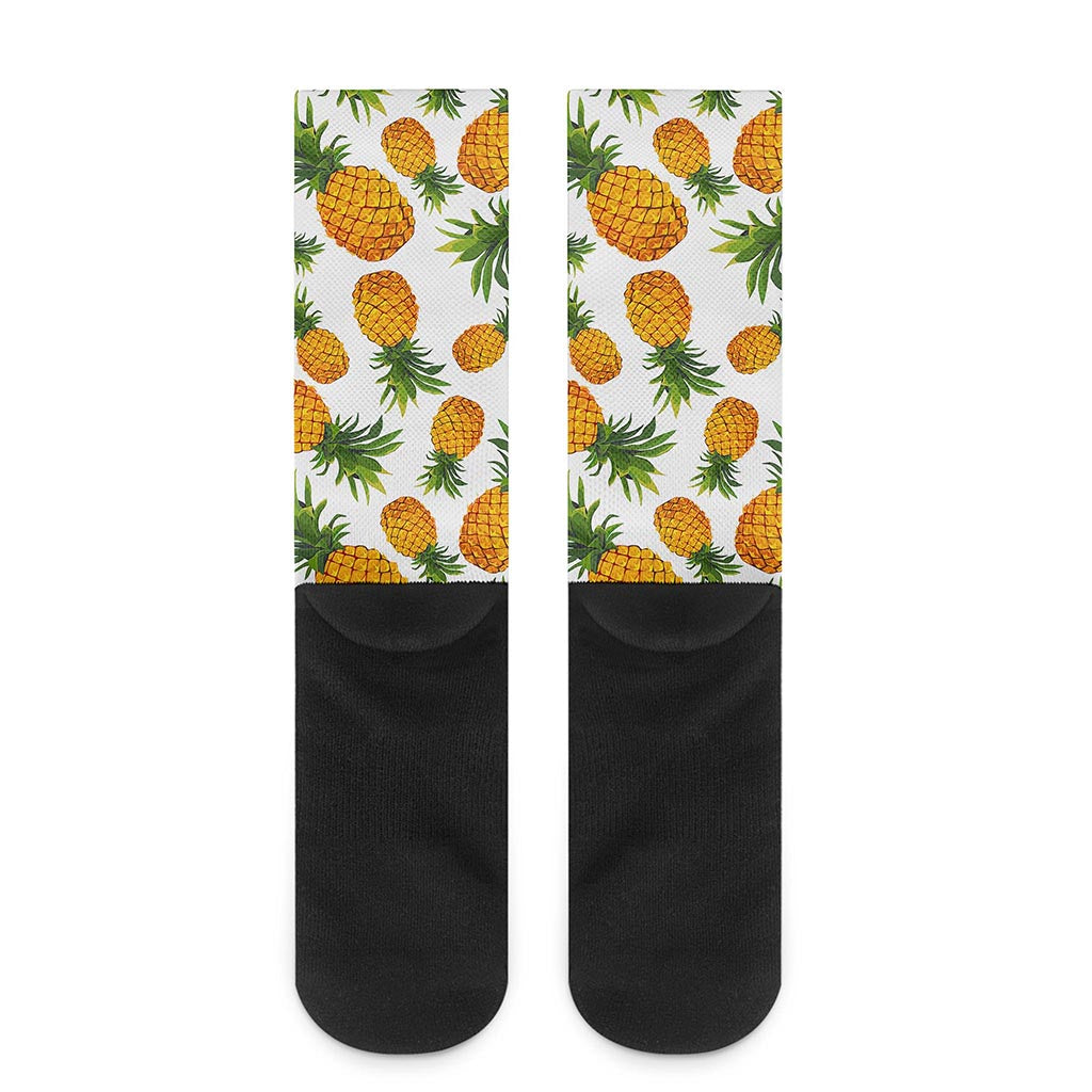 Summer Pineapple Pattern Print Crew Socks