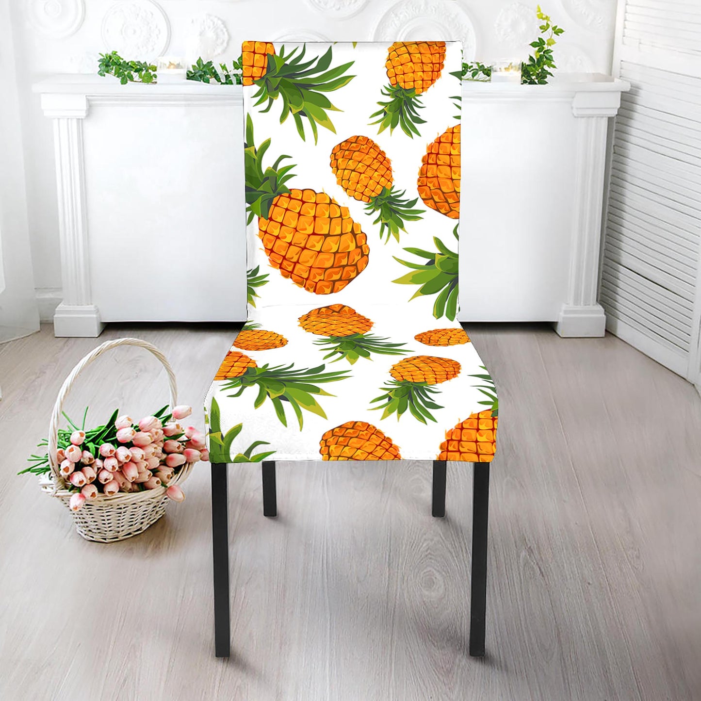Summer Pineapple Pattern Print Dining Chair Slipcover