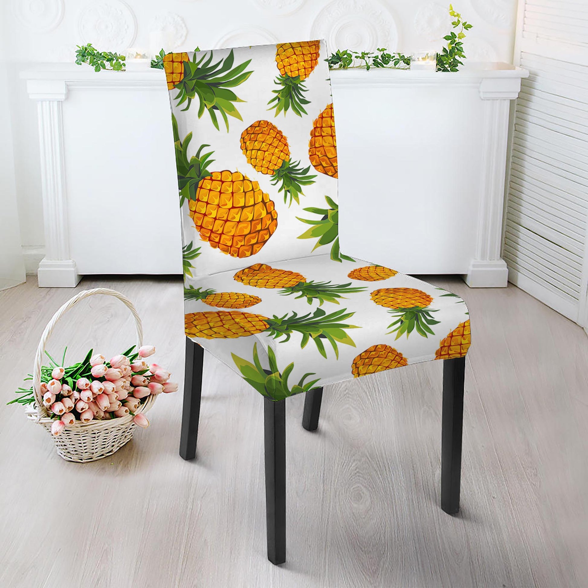 Summer Pineapple Pattern Print Dining Chair Slipcover
