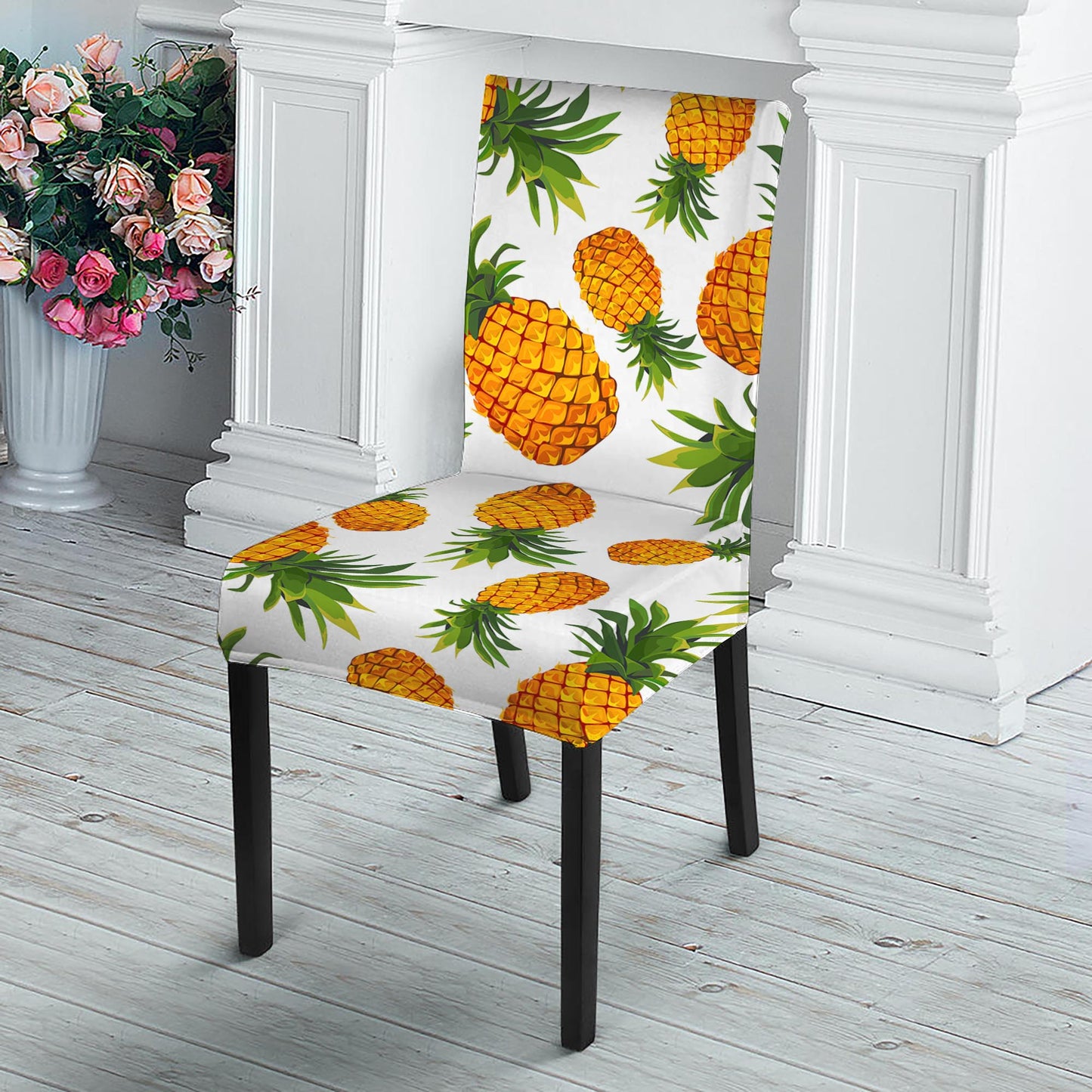 Summer Pineapple Pattern Print Dining Chair Slipcover