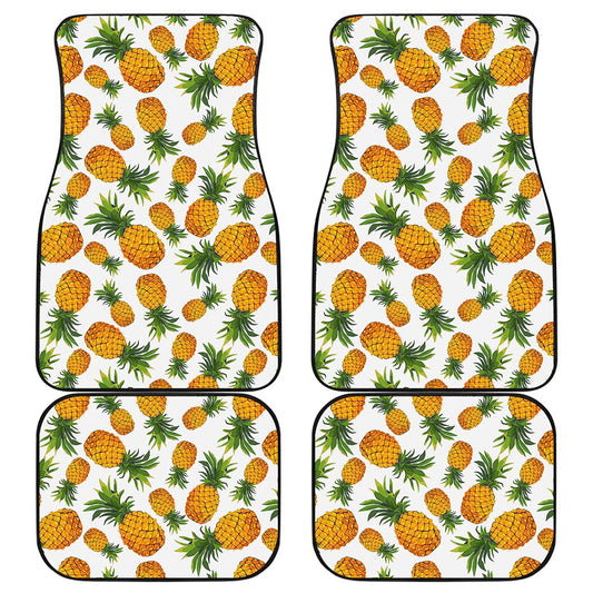 Summer Pineapple Pattern Print Front and Back Car Floor Mats