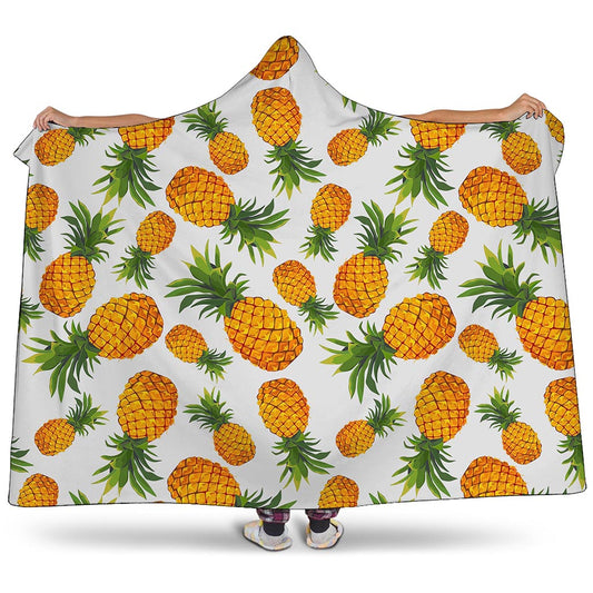 Summer Pineapple Pattern Print Hooded Blanket