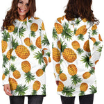 Summer Pineapple Pattern Print Hoodie Dress GearFrost