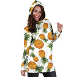 Summer Pineapple Pattern Print Hoodie Dress GearFrost