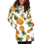 Summer Pineapple Pattern Print Hoodie Dress GearFrost
