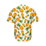 Summer Pineapple Pattern Print Men's Baseball Jersey