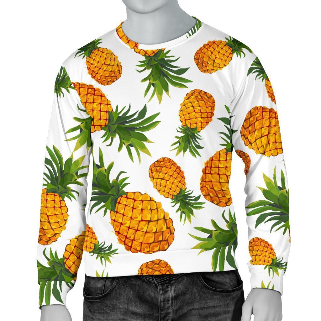 Summer Pineapple Pattern Print Men's Crewneck Sweatshirt GearFrost