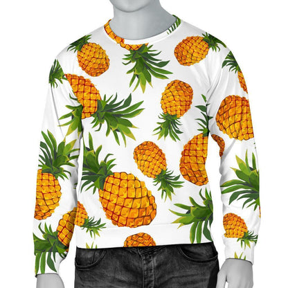 Summer Pineapple Pattern Print Men's Crewneck Sweatshirt GearFrost