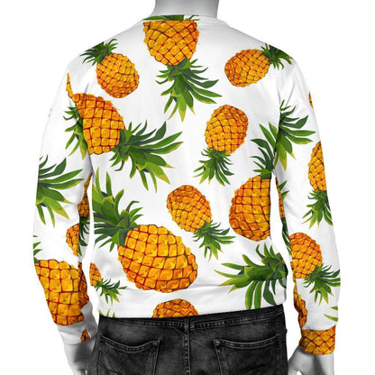 Summer Pineapple Pattern Print Men's Crewneck Sweatshirt GearFrost